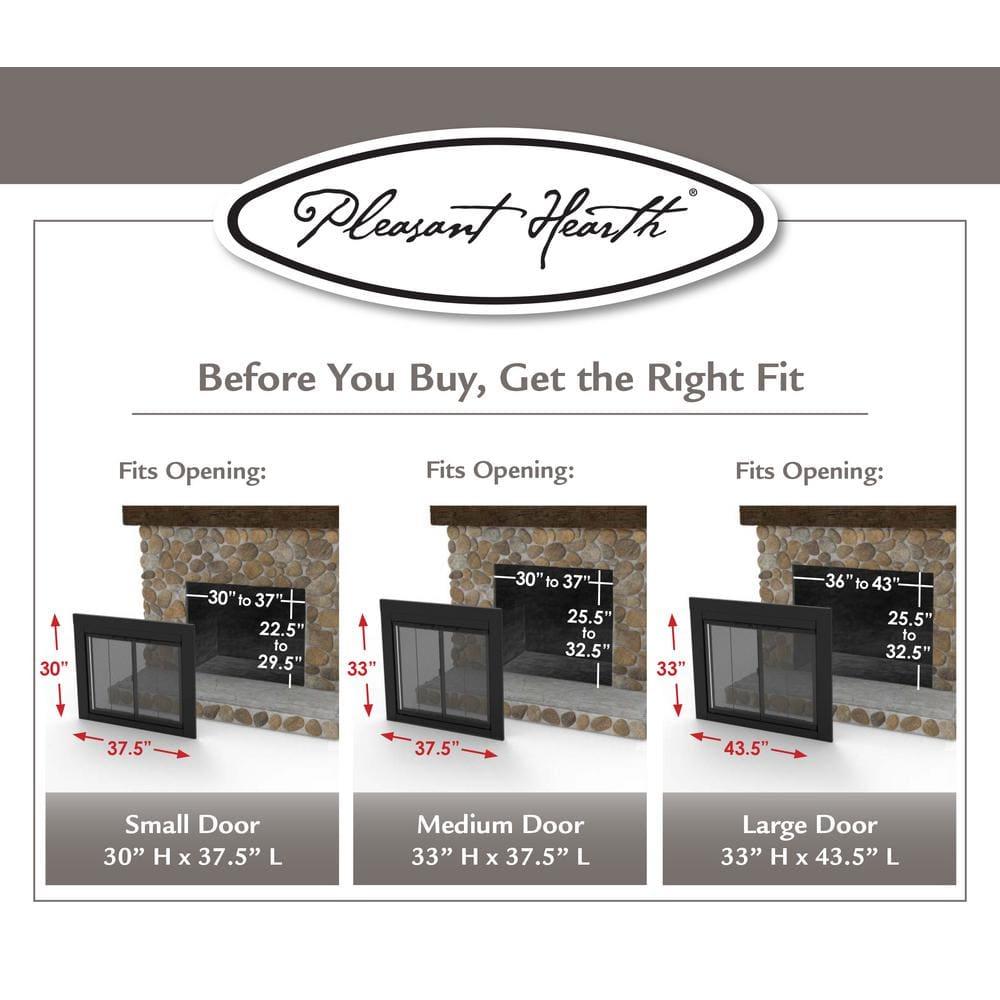 Pleasant Hearth Albus Collection Fireplace Glass Door, Small
