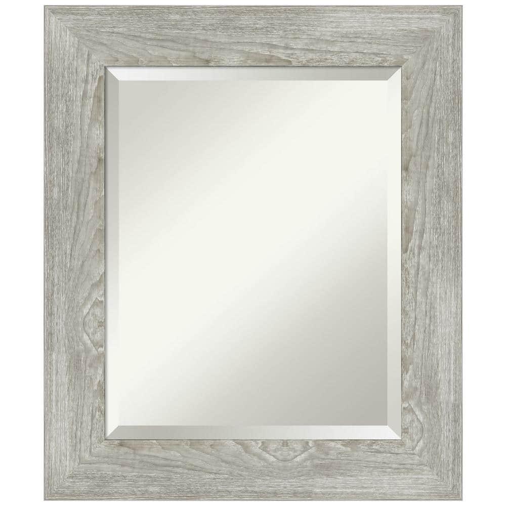 22" x 26" Dove Graywash Framed Bathroom Vanity Wall Mirror - Amanti Art: Modern, Beveled, Wood Frame