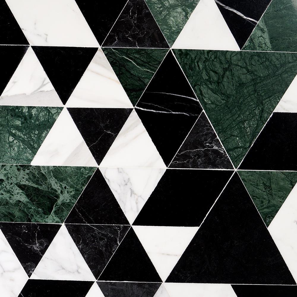 Prisma Dark Green 7.75 in. x 13.5 in. Polished Marble Floor and Wall Tile (0.73 sq. ft./Each)