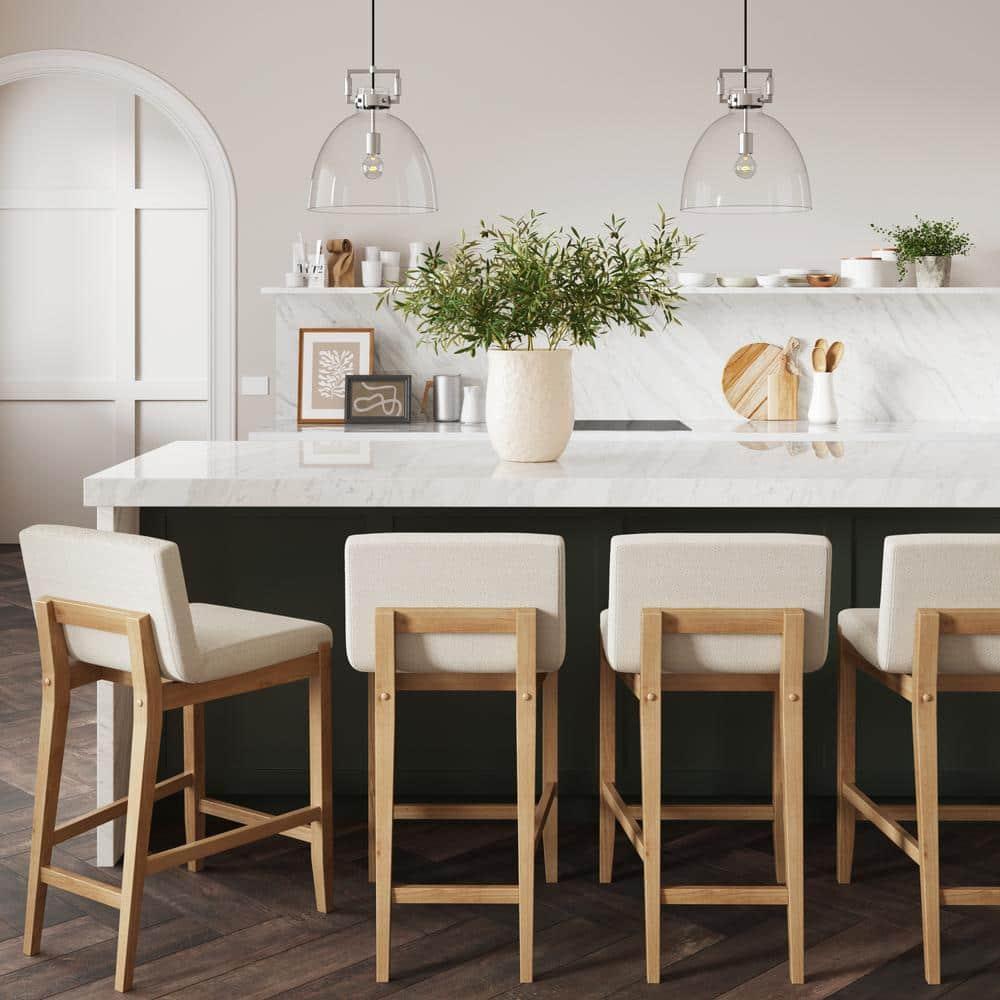 Nathan James Upholstered Wooden Stool