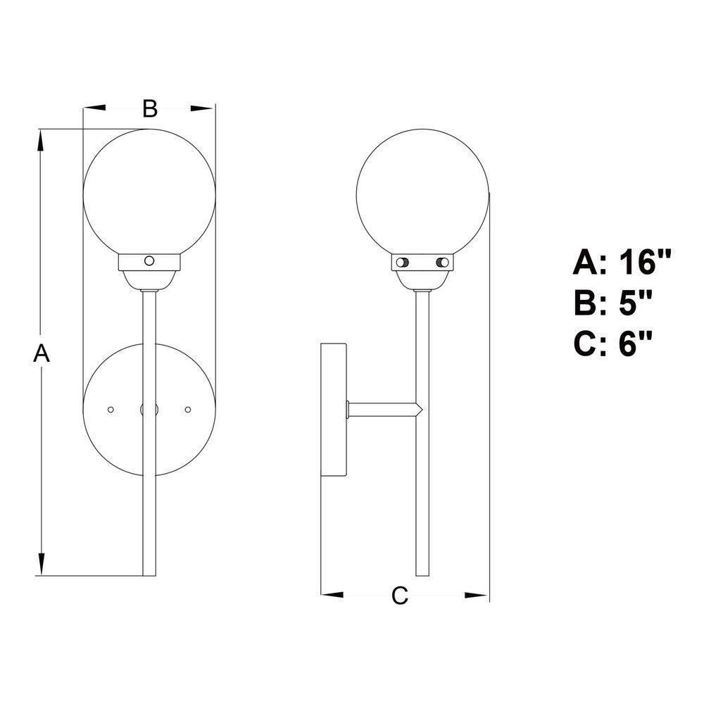 Vaxcel Orbit 1 Light Brass and Oil Rubbed Bronze Industrial MCM Wall Sconce Clear Glass Globe