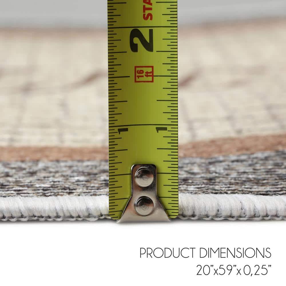 SUSSEXHOME Washable Indoor Laundry Room Rug Runner - 70 % Cotton Kitchen Floor Mat[Gray&White]