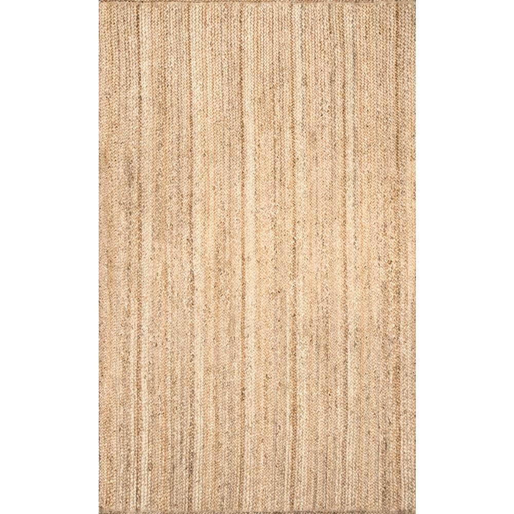 nuLOOM Rigo Hand Woven Farmhouse Jute Area Rug, 8' x 10', Natural