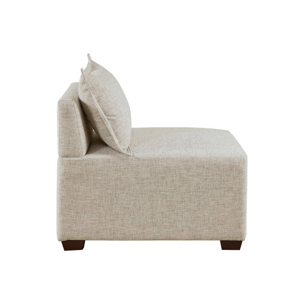 INK+IVY Molly Modern Woven Fabric Upholstered Modular Armless Chair in Tan