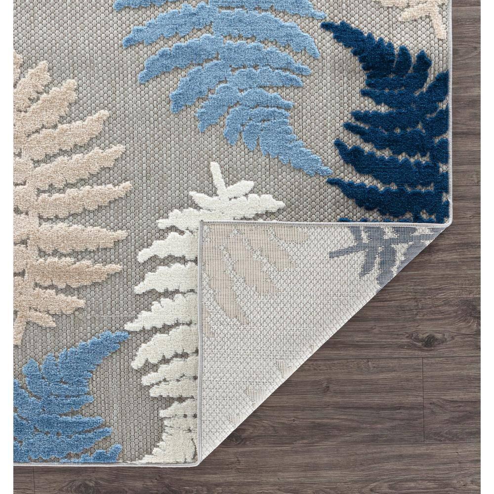 World Rug Gallery Seville Floral Leaves Indoor/Outdoor Area Rug - Blue 7'10" x 10'