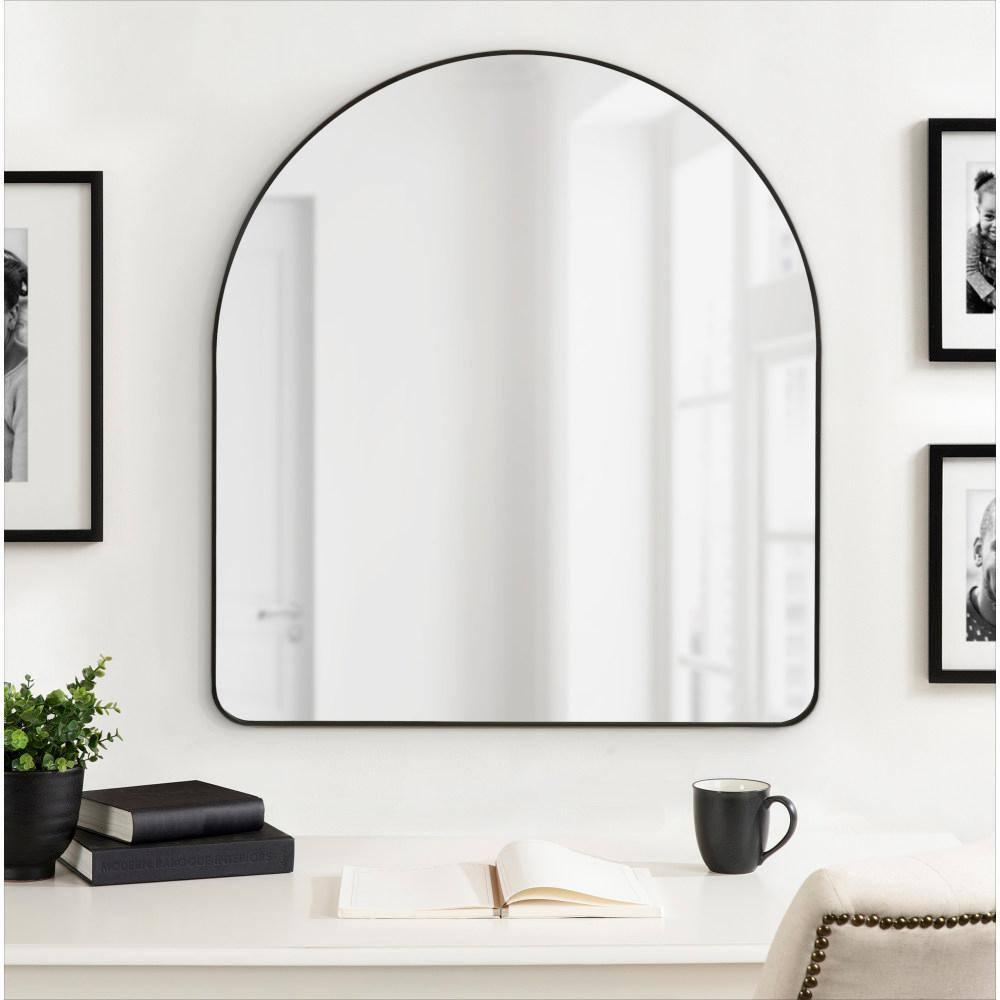 Kate and Laurel Zayda Metal Arch Mirror, 32x36, Black