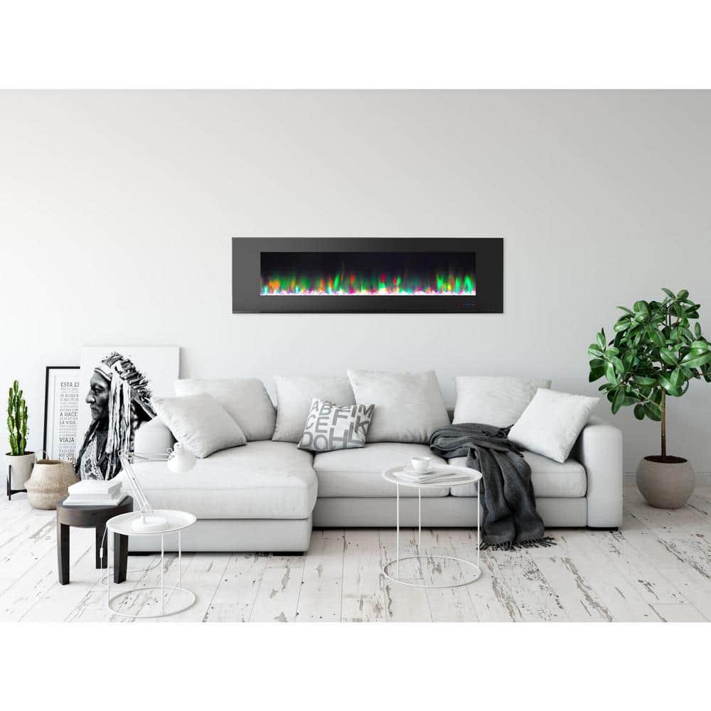 Cambridge Cambridge Wall Mount Electric Fireplace Heater with Remote Control for Indoor Use in Living Room, Bedroom, Home Office
