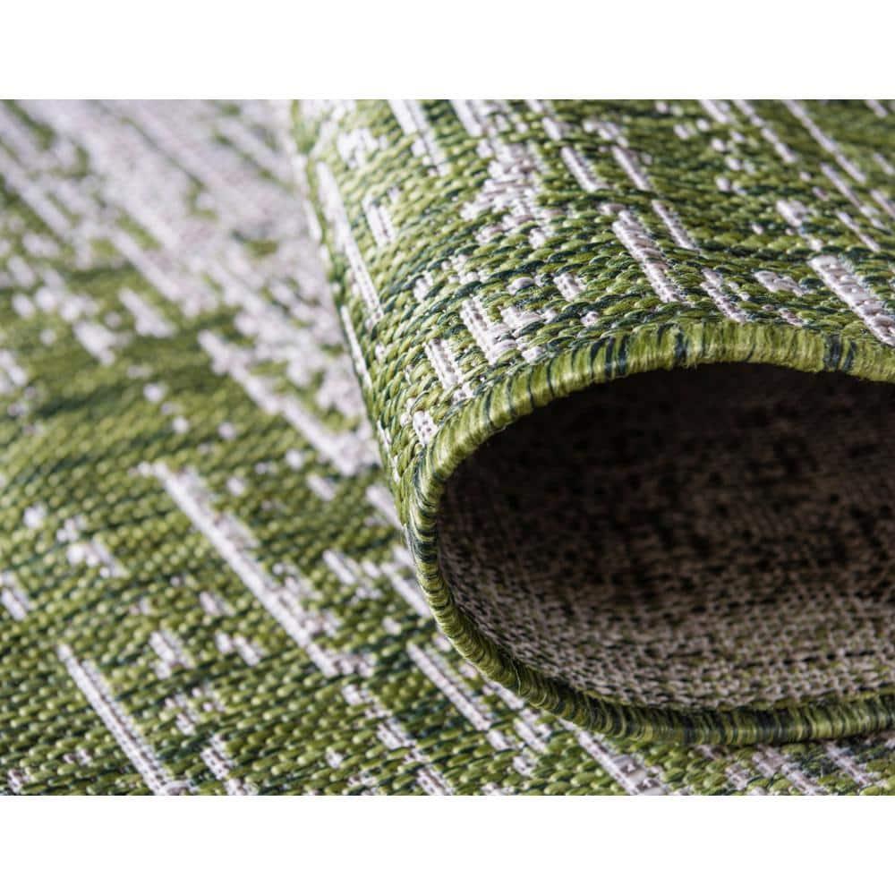 Unique Loom 9' 0 x 12' 2 Rectangle Indoor/Outdoor Modern Green Area Rug