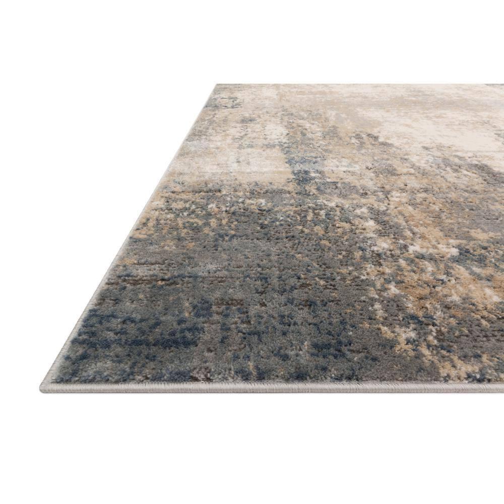 Ivory and Mist Abstract Rectangular Synthetic Area Rug, 7'-11" x 10'-6"