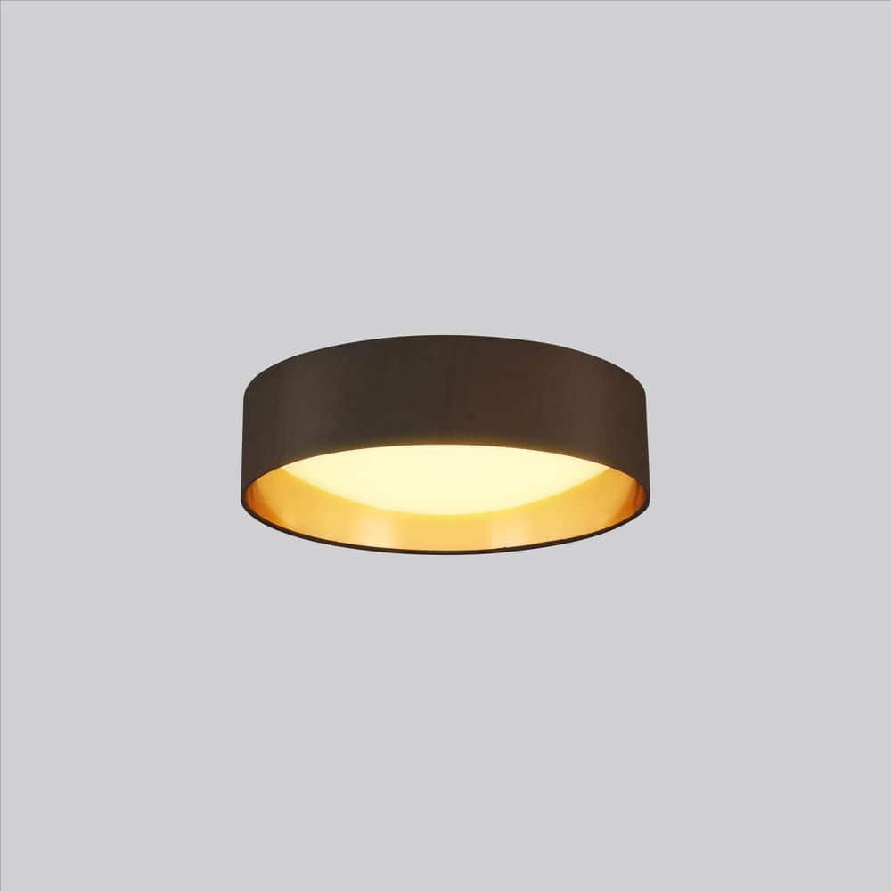 Eglo Lighting Orme 16 Inch Flush Mount Ceiling Light Fixture, Black & Gold