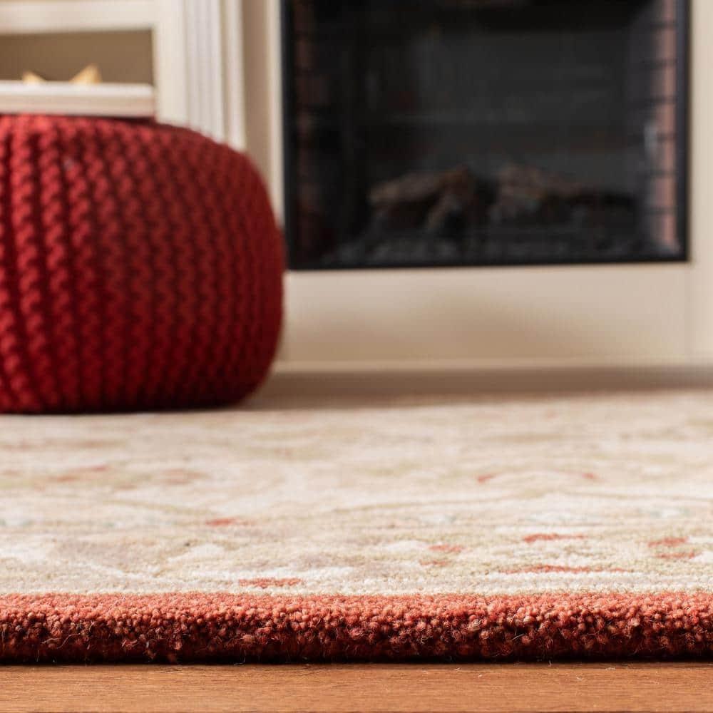 SAFAVIEH Anatolia Venice Traditional Wool Area Rug, Beige/Rust, 8' x 10'