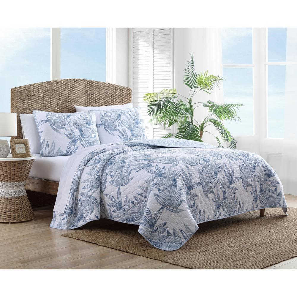 Tommy Bahama Home Tommy Bahama Kayo Blue Cotton Reversible Quilt Set