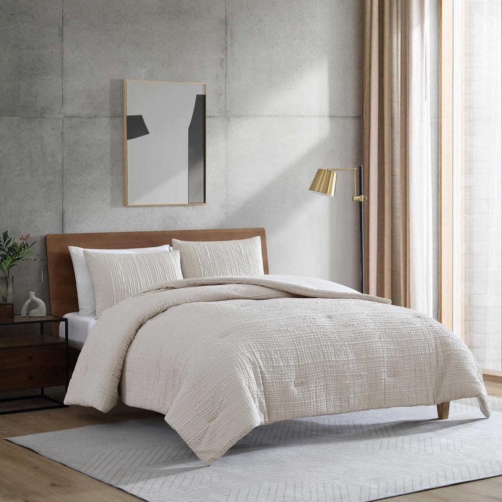 Kenneth Cole Serenity Wavy Lines Beige Comforter Set