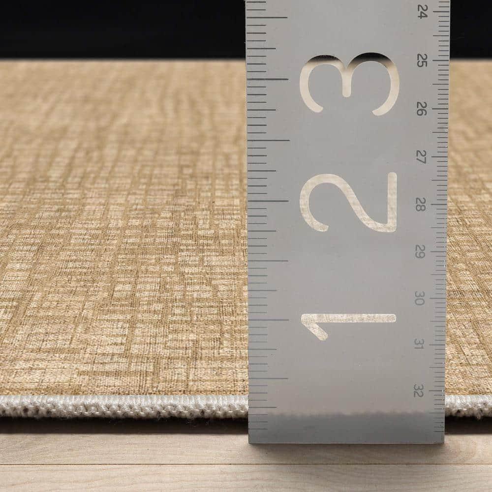 Nuzzo Nightscape Modern Geometric Flat-Weave Beige Area Rug