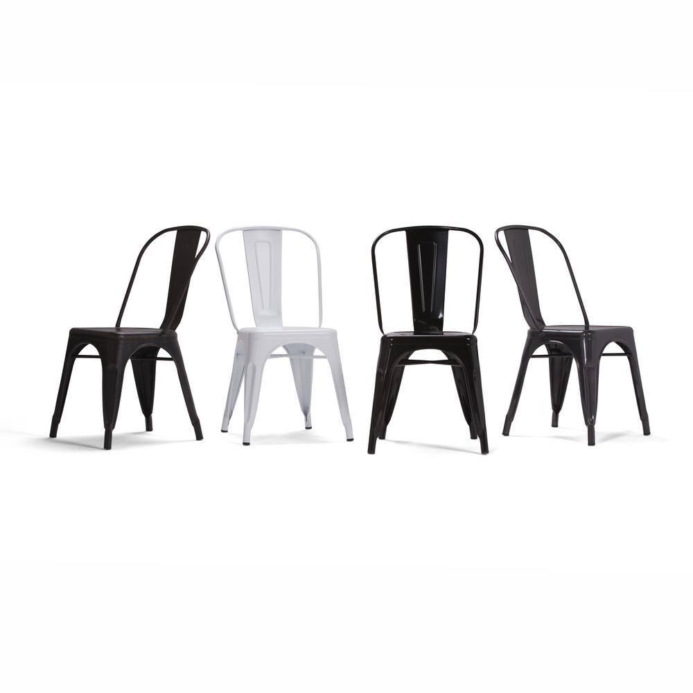 Simpli Home Fletcher Industrial Iron Dining Chair with Stackable Design and Protective Rubber Caps (Set of 2) (Set of 2)