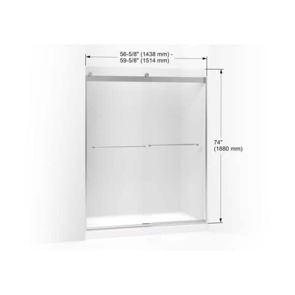 Levity 59.63" x 74" Bypass Shower Door with CleanCoat® Technology