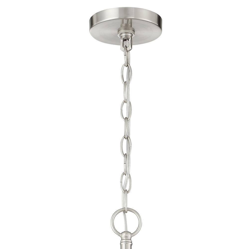 Sleek Brushed Nickel 5-Light Chandelier with Etched Opal Glass Shades
