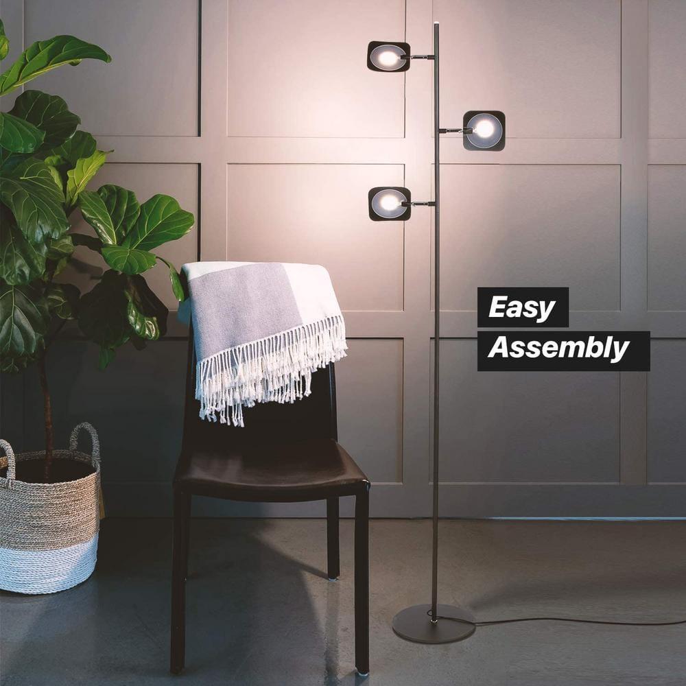 Brightech Tree Industrial LED 3-Way Dimming Floor Lamp with 3 Adjustable Spot Lights