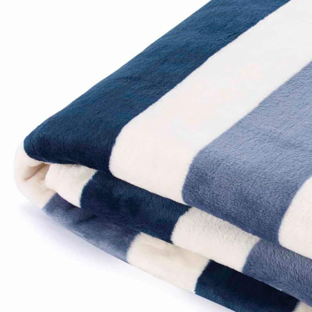 Nautica Nautica Awning Stripe Ultra Soft Plush Throw Blanket