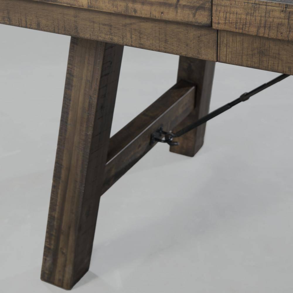 Dex 6pc Extendable Dining Table Set: Smokey Finish, Turnbuckle Detail - Picket House Furnishings