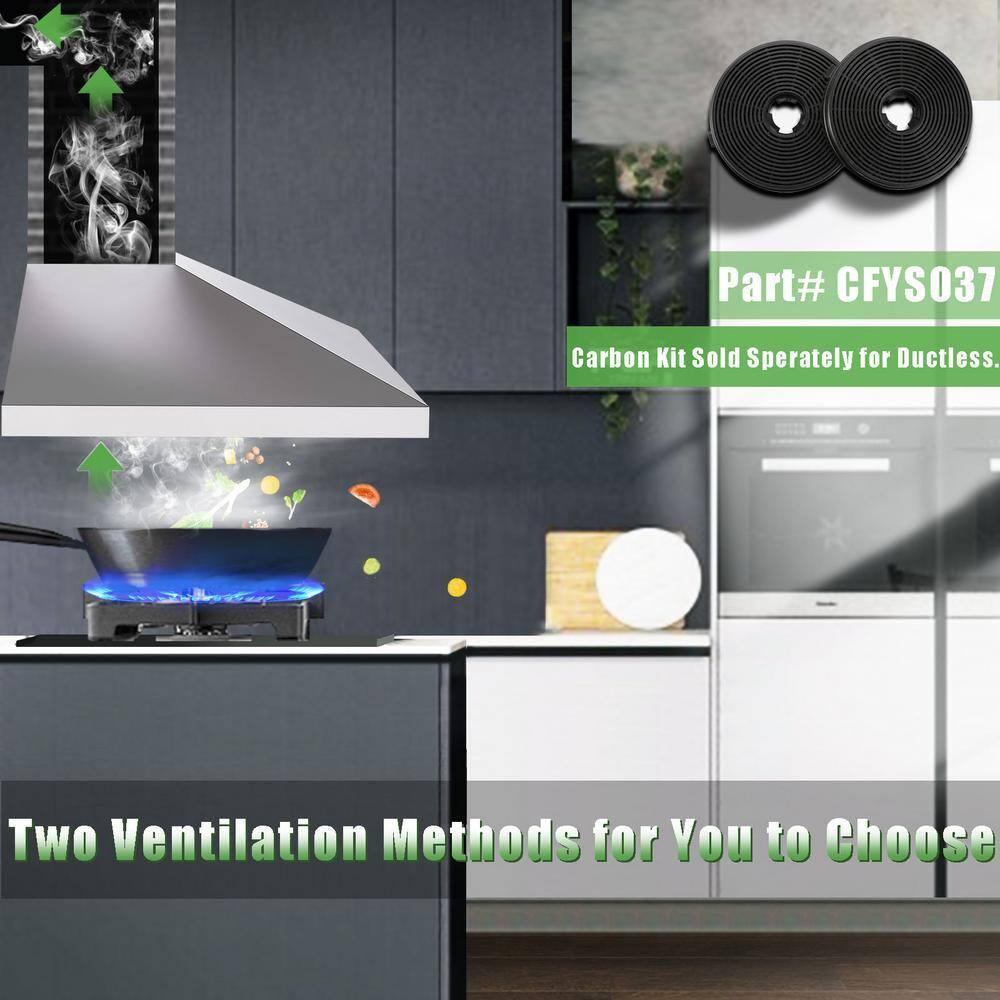 Wall Mount Range Hood 30 inch Stainless Steel Stove Hood Ducted Ductless Vent Hood Touch Control Hood