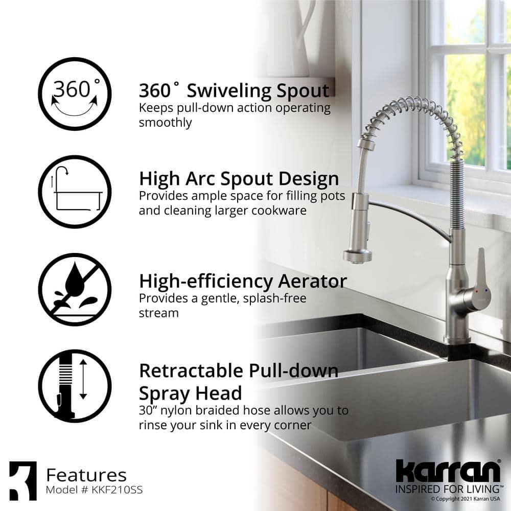 Karran Scottsdale Single-Handle Pull-Down Sprayer Kitchen Faucet