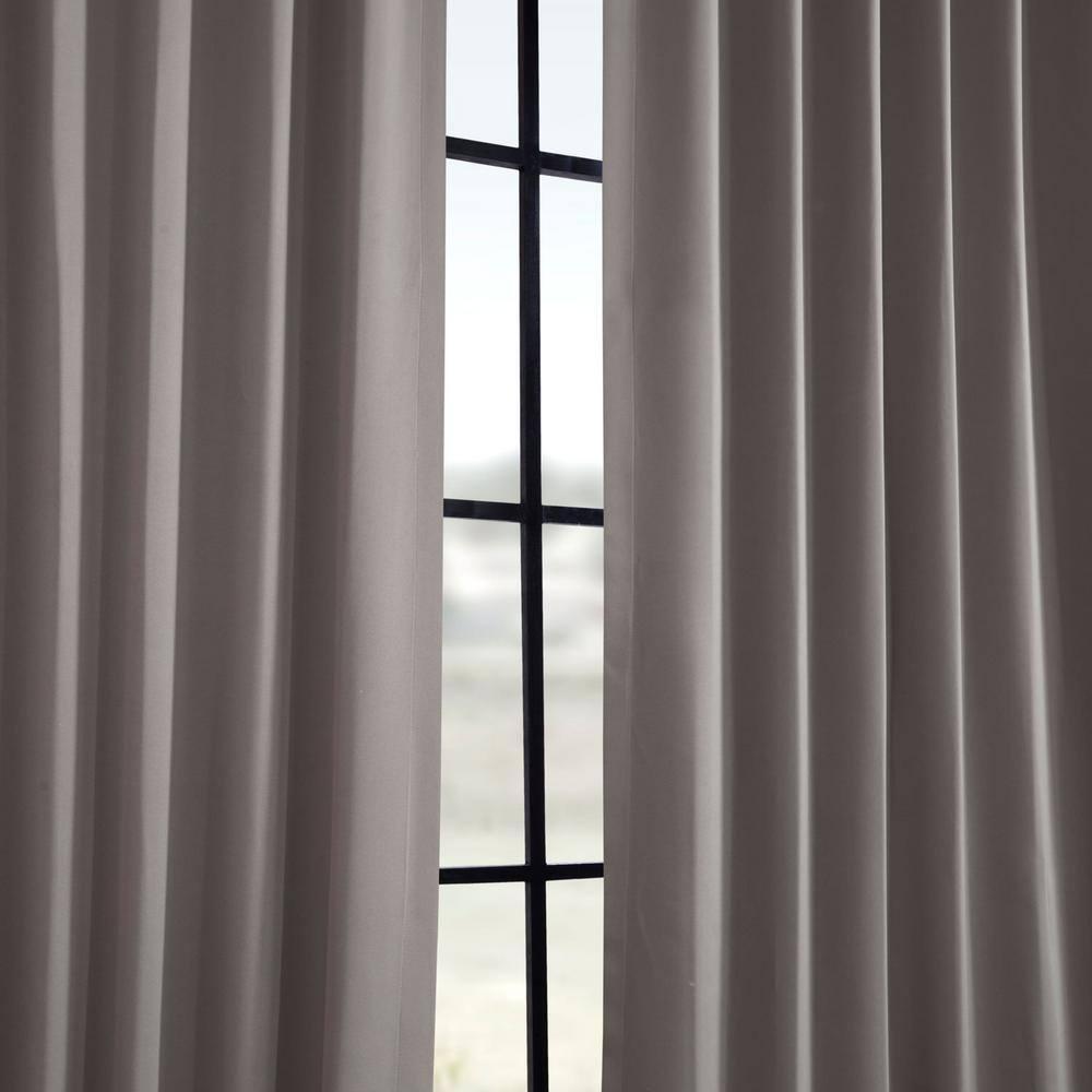 Cortina Blackout para Oscurecer la Habitación con Bolsillo para Poste Gris Neutro (1 Panel), Gris Neutro, 50 Ancho X 84 Largo