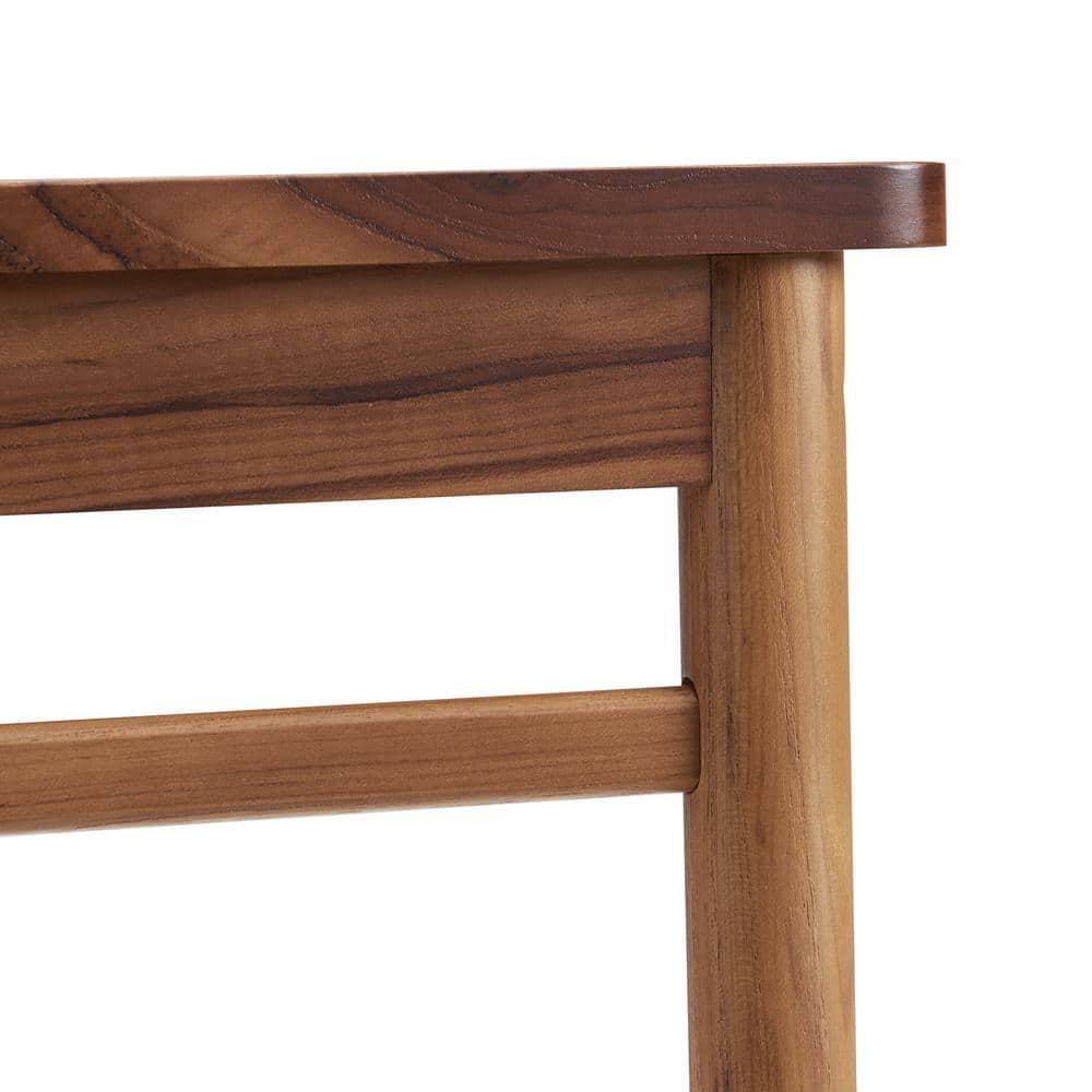 Utopia Alley  12 in. Small Teak Corner Shower Stool with Plastic Storage for Inside Shower, Indoor & Outdoor Use