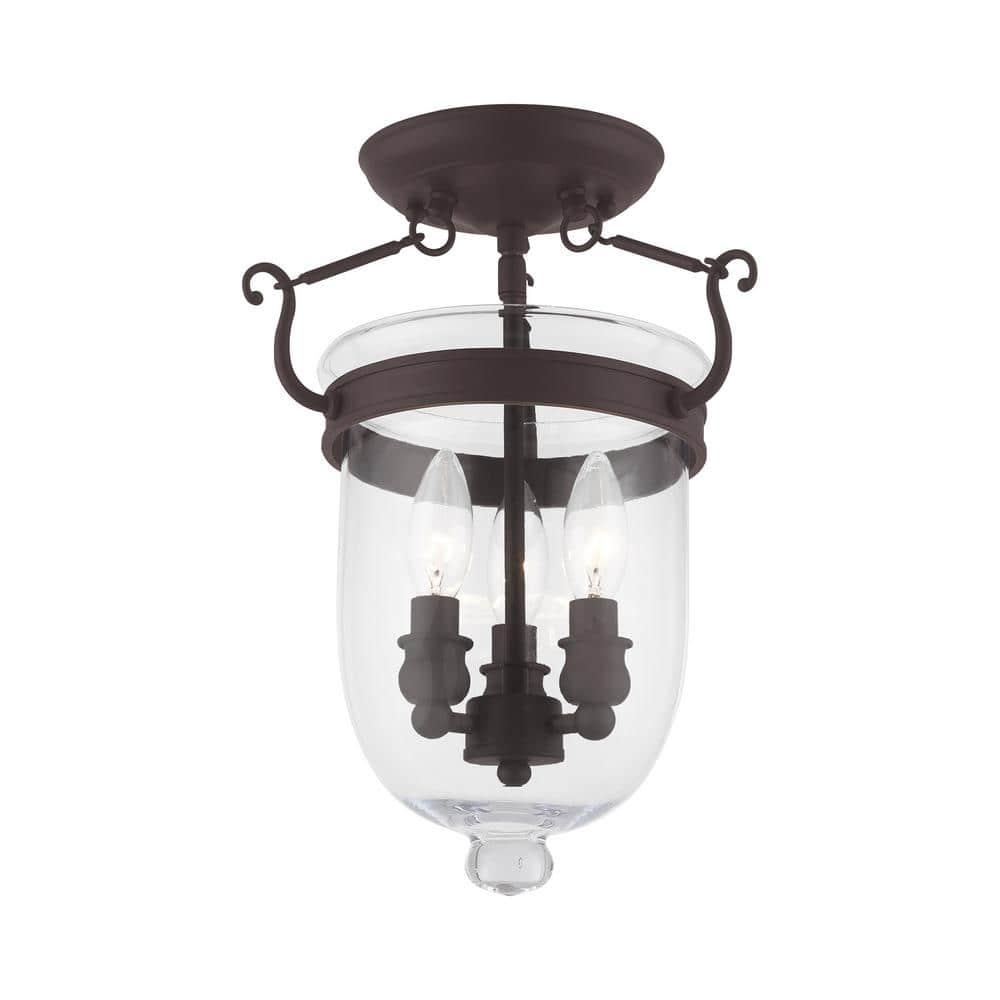 Livex Lighting Jefferson 3 - Light Flush Mount in  Bronze