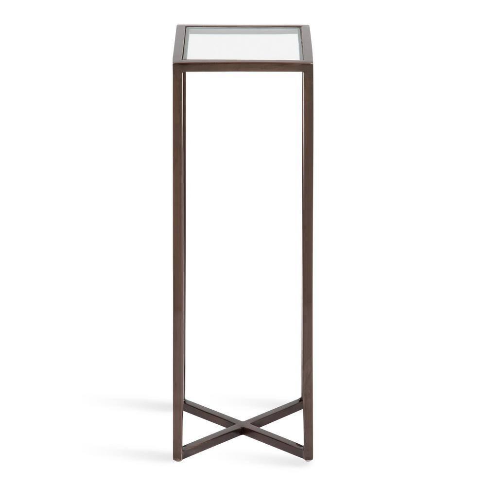 Kate and Laurel Jaspur Square Metal Drink Table, 7x7x21, Bronze