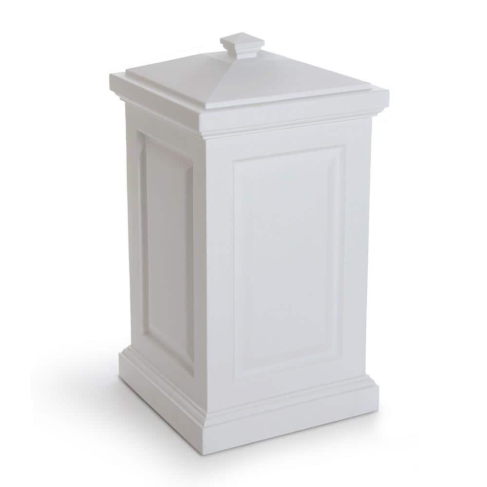 Mayne Berkshire Weatherproof Traditional Plastic Waste Bin in White
