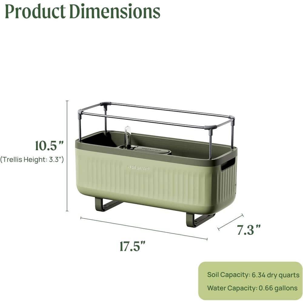Vego Garden Mini Herb Plastic Outdoor Pot Planter with Trellis