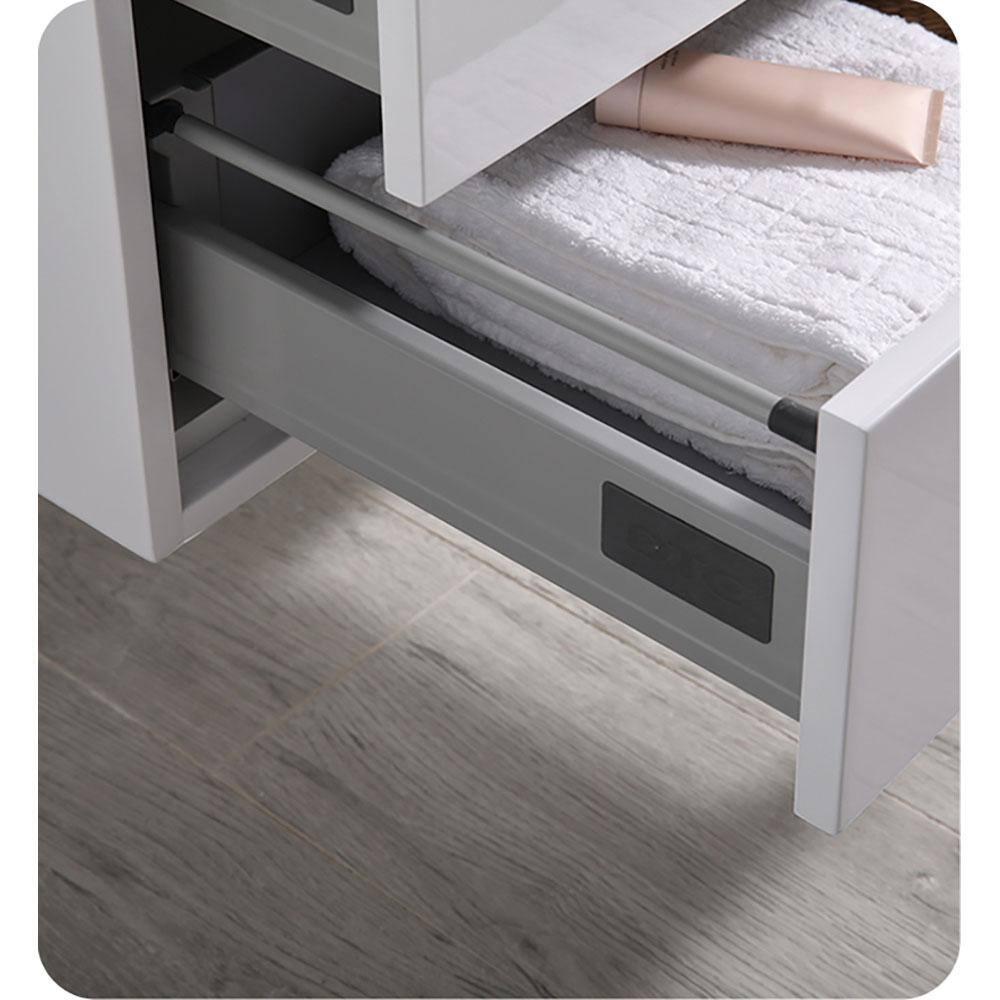 Fresca Fcb9230 Catania 30" Glossy White Wall Hung Modern Bathroom Cabinet