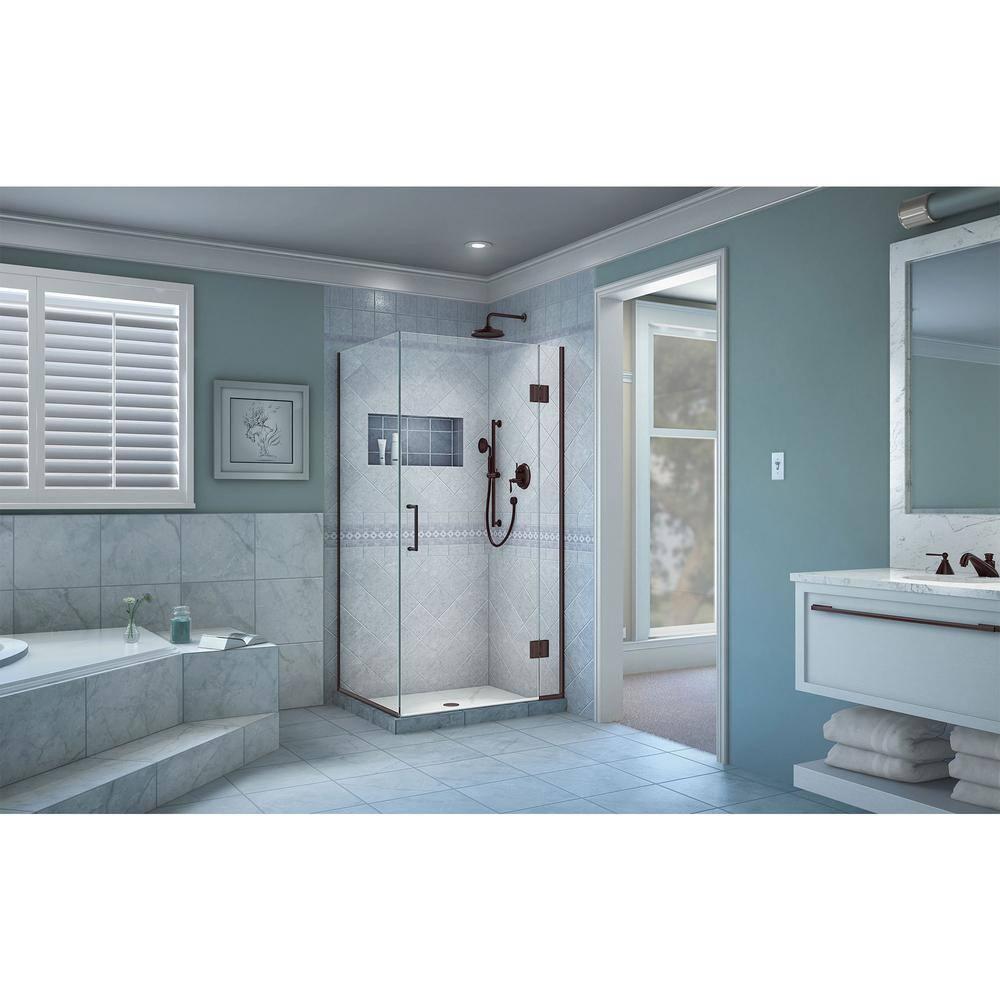 Unidoor-X 33 3/8 in. W x 30 in. D x 72 in. H Frameless Hinged Shower Enclosure