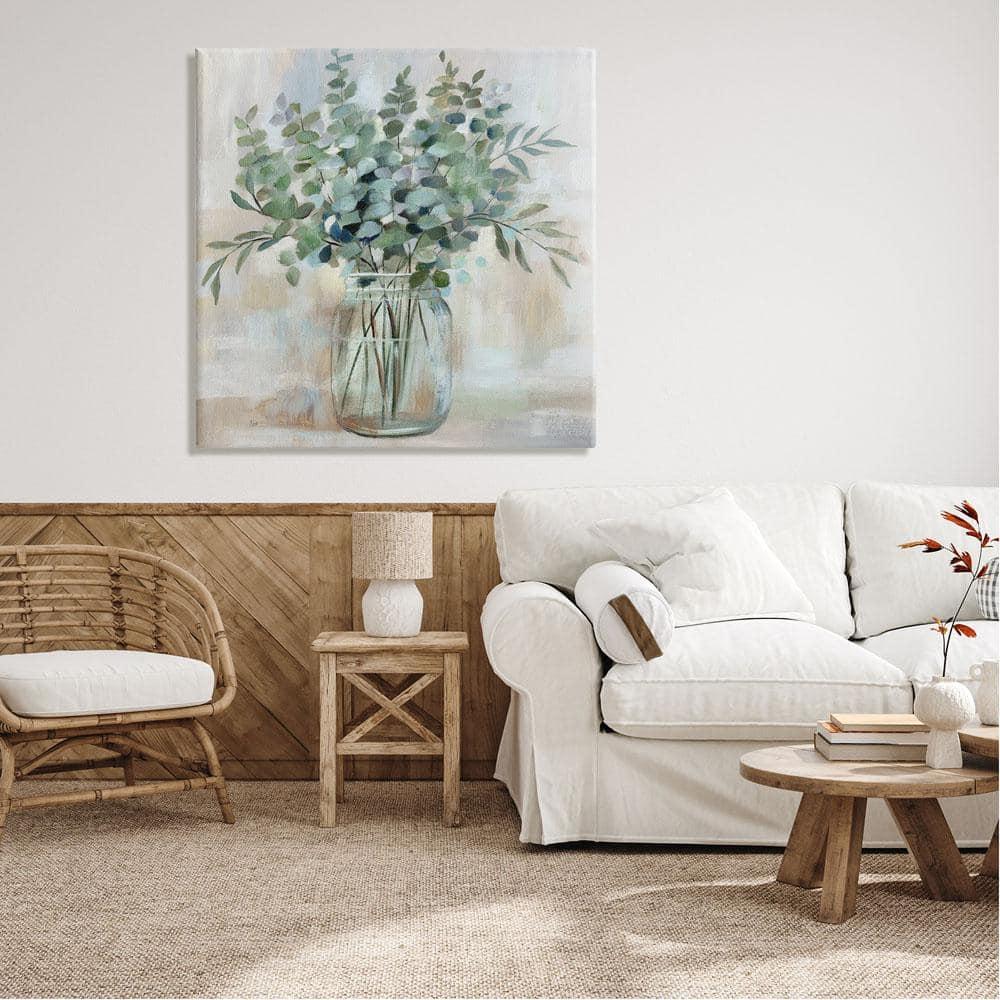 Stupell Industries " Soothing Eucalyptus Flower Herb Arrangement Rustic Jar " by Nan Painting Print