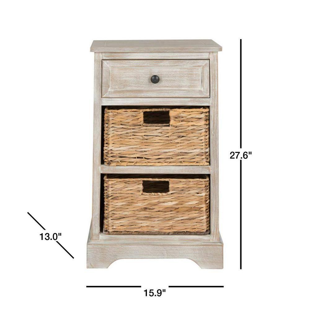 Carrie Side Table - White Wash - Safavieh.