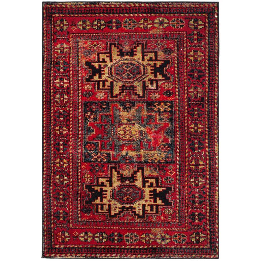 Vintage Hamadan VTH213 Power Loomed Area Rug - Red/Multi - 6'7"x9' - Safavieh.