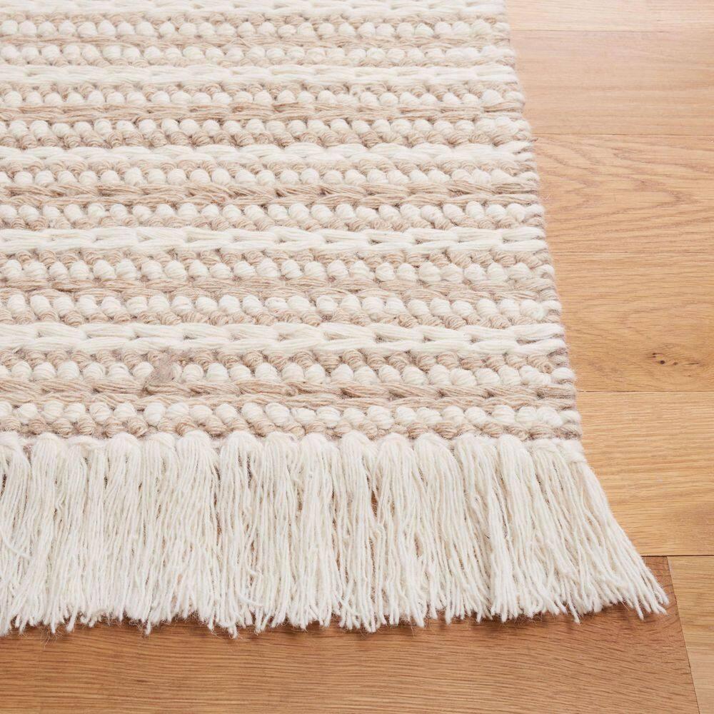 Natura NAT208 Handmade Indoor Area Rug - Taupe / Ivory - 4'x6' - Safavieh