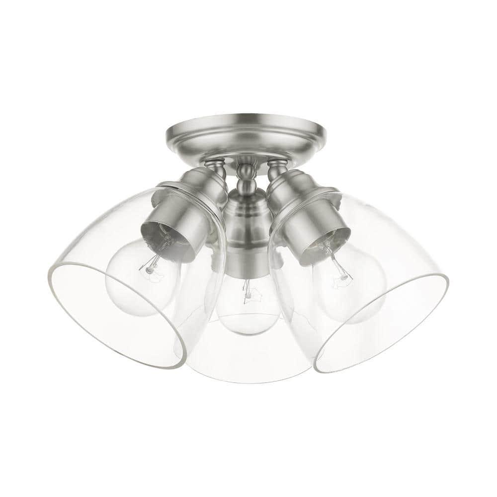 Livex Lighting Montgomery 3 - Light Flush Mount in  Brushed Nickel
