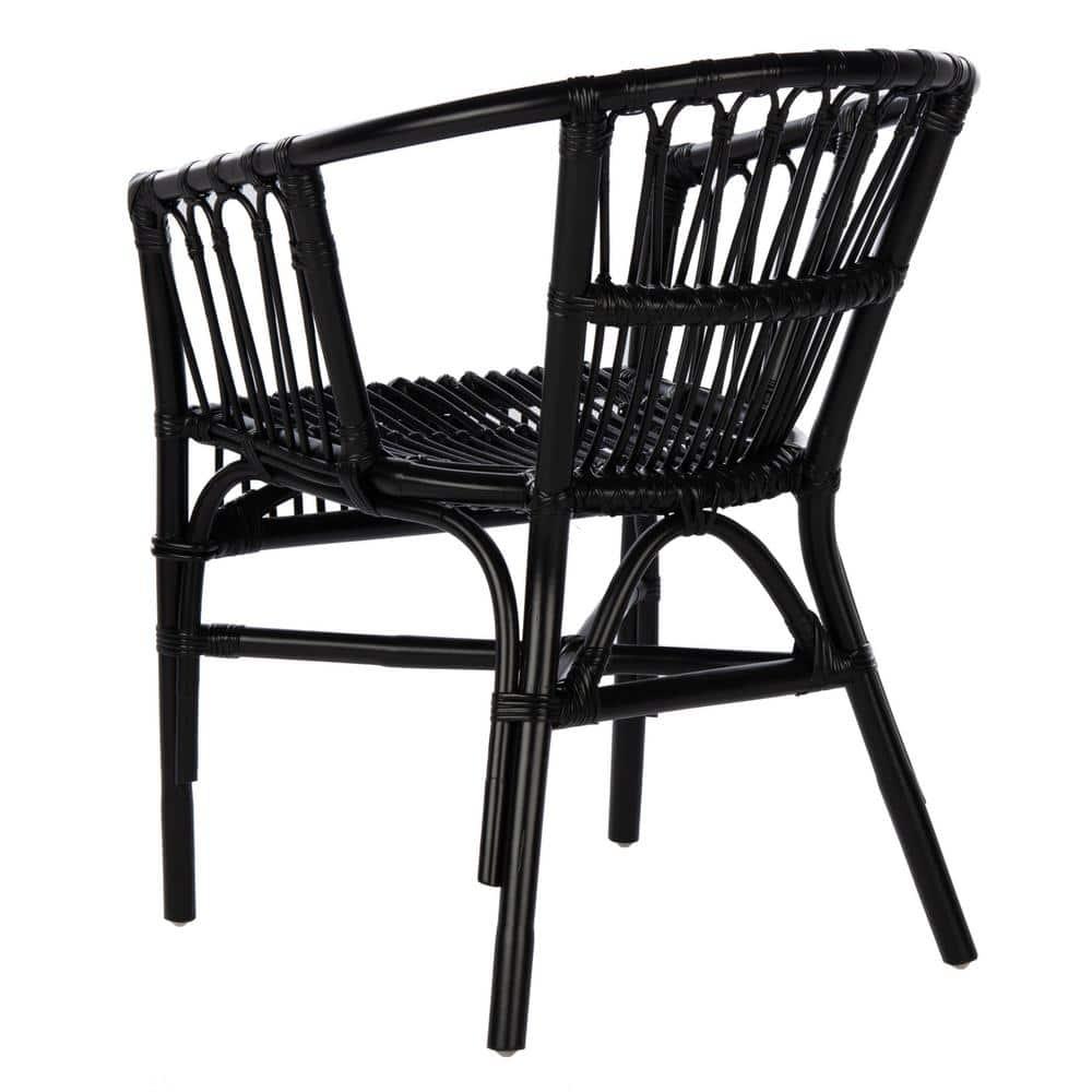 Adriana Rattan Accent Chair - Set of 2 - ACH6505 - Black - Safavieh