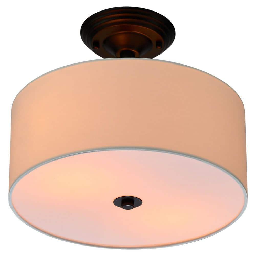Trade Winds Cassie Drum Semi-Flush Mount Ceiling Light in Matte Black