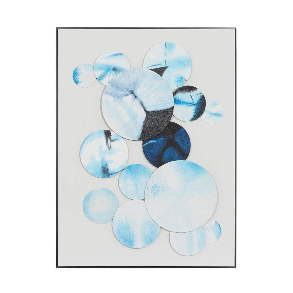 DecMode Blue Canvas Contemporary Wall Art