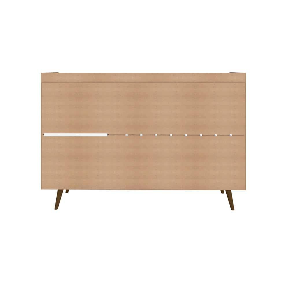 53.54" Bradley Buffet Stand Rustic Brown - Manhattan Comfort: Mid-Century Modern Sideboard, Fixed Shelves