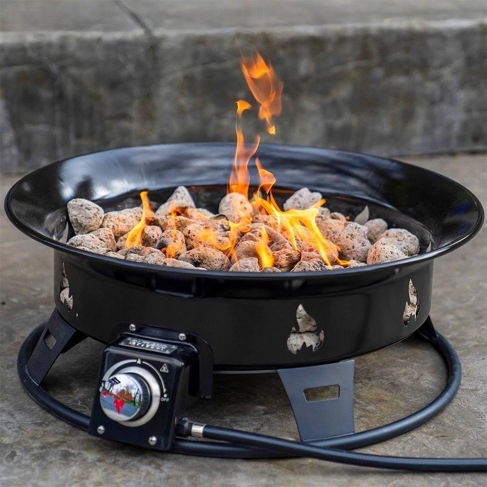 Outland Living Firebowl 875 Okanagan Outdoor Propane Gas Fire Pit with UV and Weather Resistant Durable Cover, 24-Inch Diameter 58,000 BTU