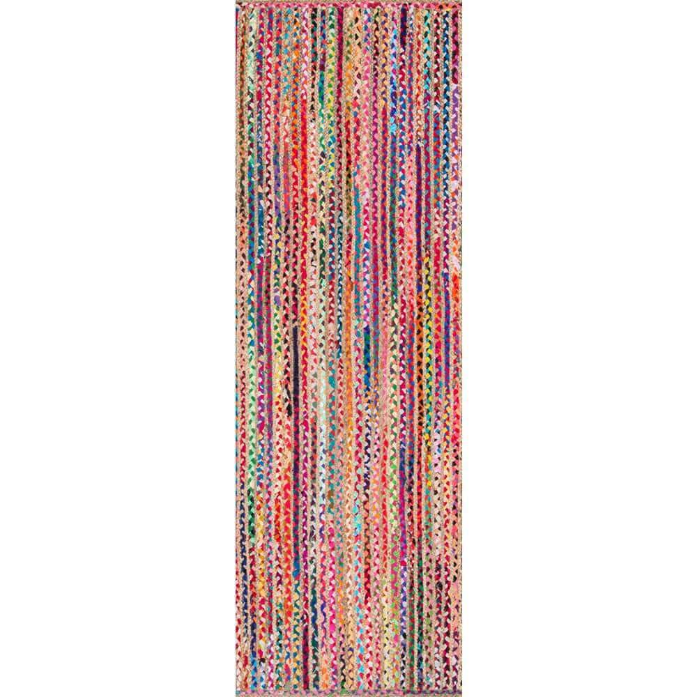 nuLOOM Aleen Bohemian Cotton/Jute Area Rug, Runner 2' 6" x 8', Multicolor