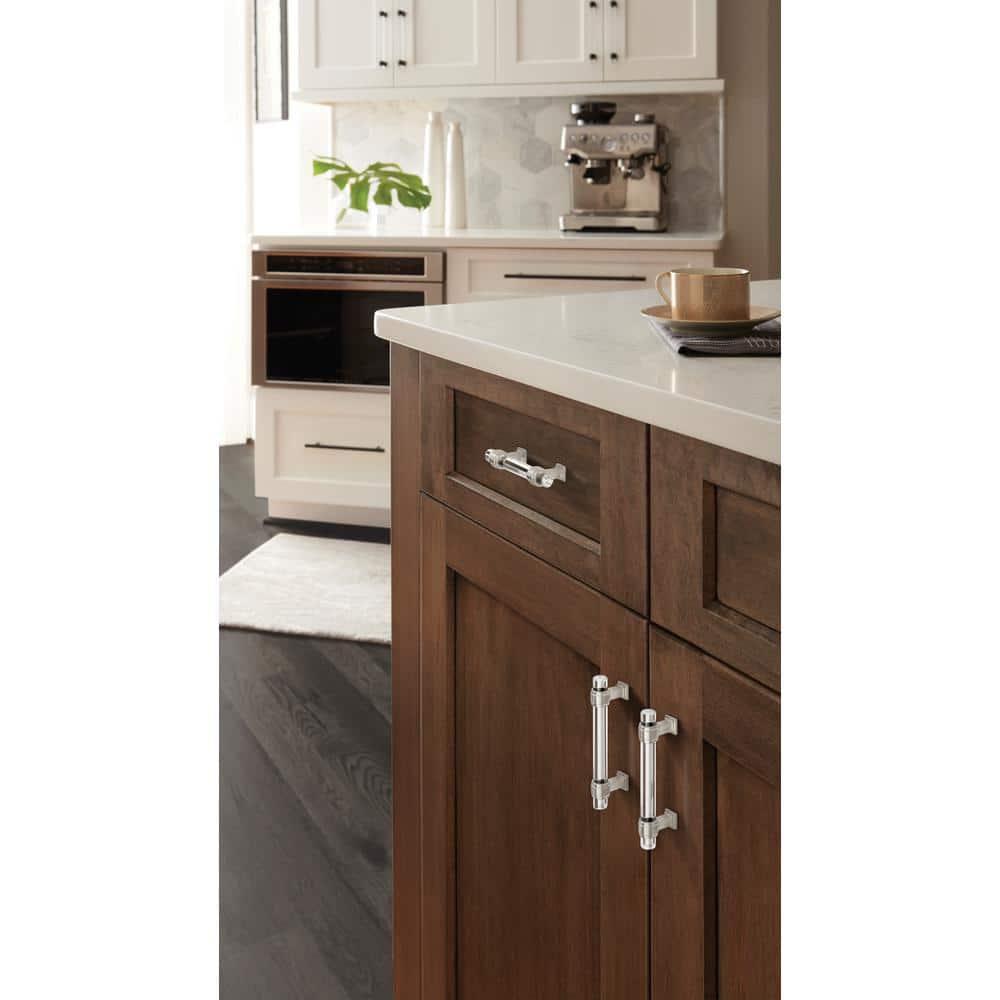 Amerock Glacio 3 inch (76mm) Center-to-Center Clear/Satin Nickel Cabinet Pull
