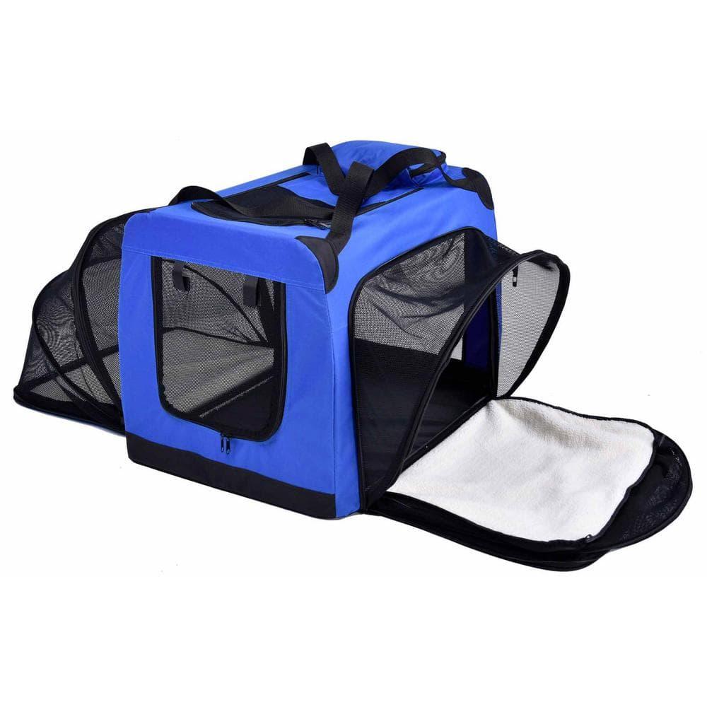 Touchdog Pet Life 'Hounda Accordion' Metal Framed Soft-Folding Collapsible Dual-Sided Expandable Pet Dog Crate