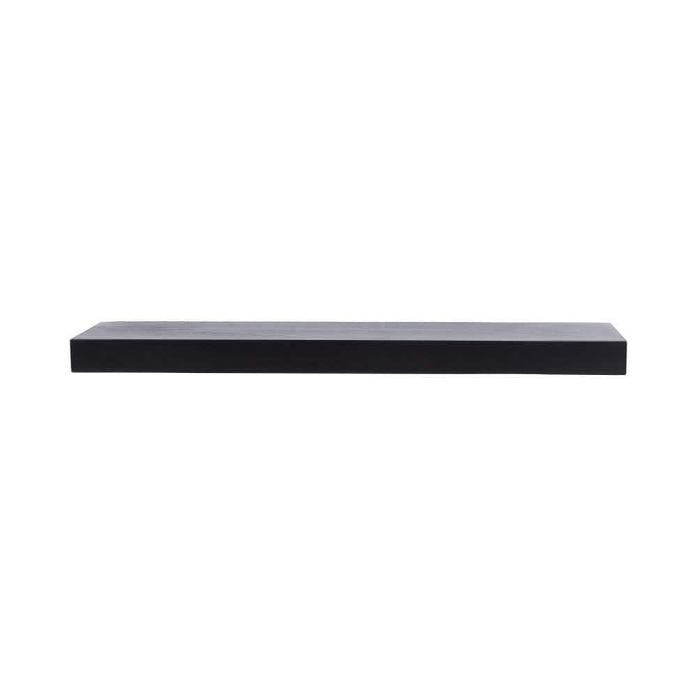 Kate & Laurel All Things Decor 36"x8" Havlock Wood Floating Shelf Black