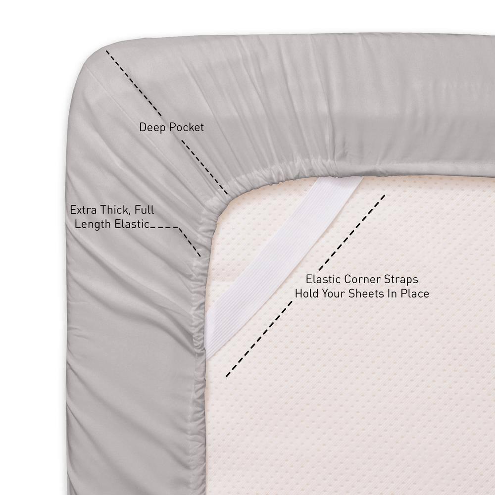5 Piece Sheet Set, Ultra Soft 1800 Series Collection - Split King, Silver