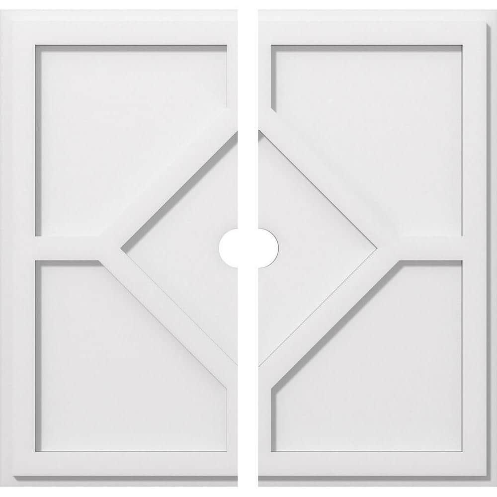 24"OD x 2"ID x 8 1/4"C x 1"P Embry Architectural Grade PVC Contemporary Ceiling Medallion, Two Piece